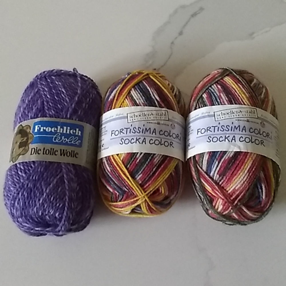 3 Balls of Sock Yarn 50 grams each